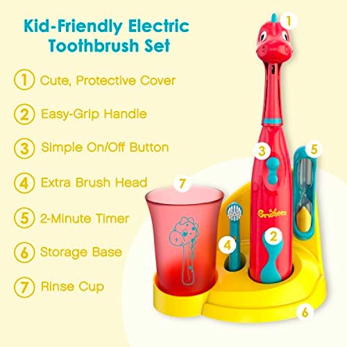 Brusheez Kids Electric Toothbrush Set - 2 Min Timer Safe Bristles