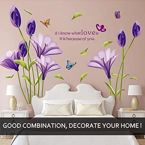 LiveGallery Lily Flower Wall Decals Purple