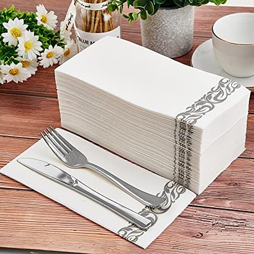 200 Pack Soft Linen Feel Disposable Hand Towels 1