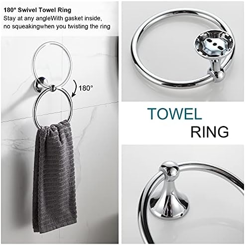 BGL 4-Piece Chrome Adjustable Towel Bar Set