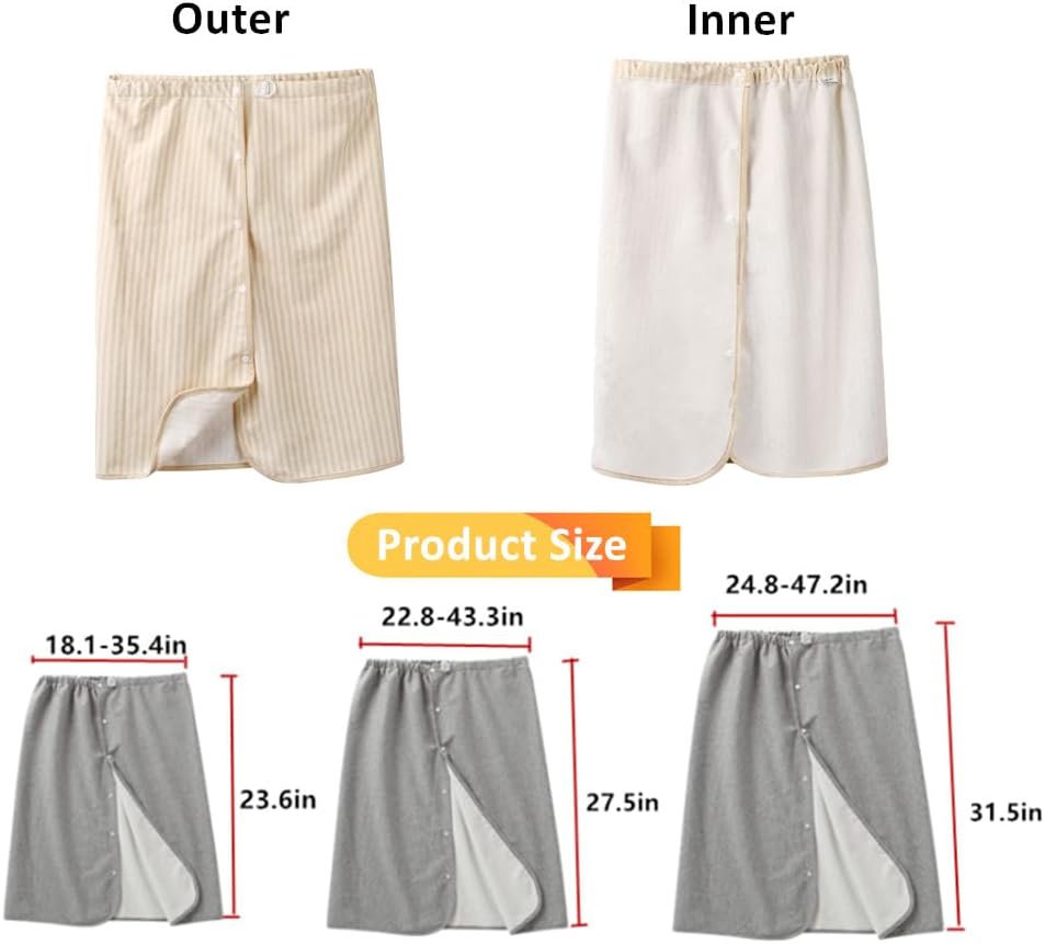 WEEOATAR Full Open Adult Diaper Skirt with Snaps