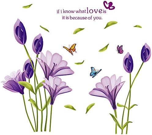LiveGallery Lily Flower Wall Decals Purple