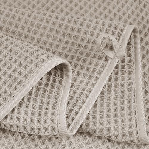 POLYTE Microfiber Bath Towel 60 x 30 in 4 Pack Beige 1