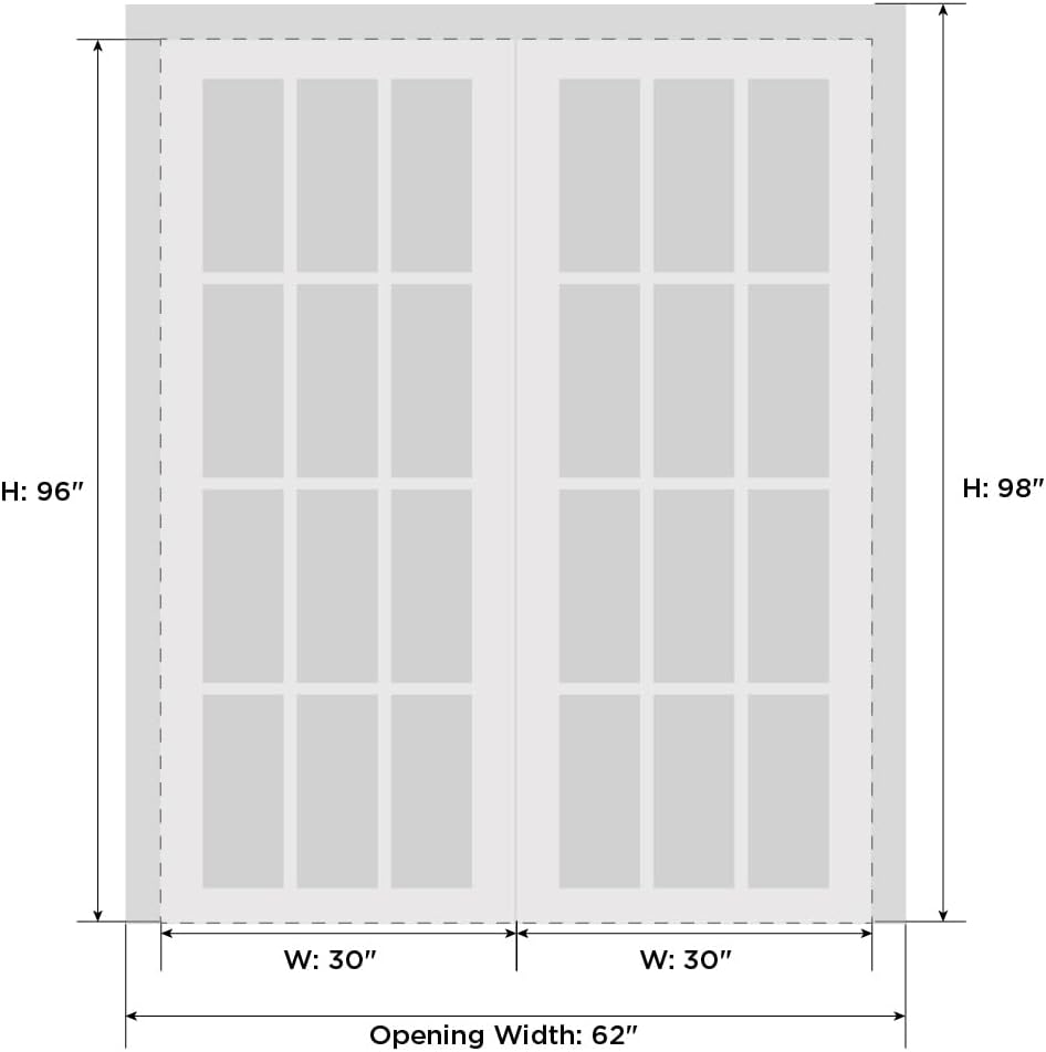 SARTODOORS French Double Panel Lite Doors 60x96 with Hardware