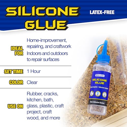 BAZIC Silicone Glue 338 Oz Waterproof Crack Resistant