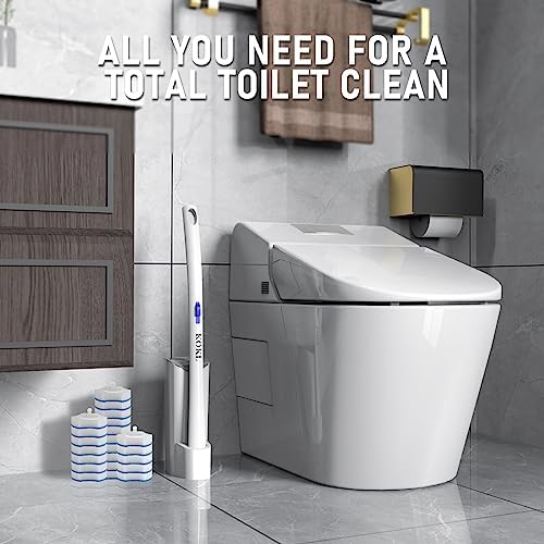 KOKL Disposable Toilet Brush with 40PCS Refills and Storage Caddy