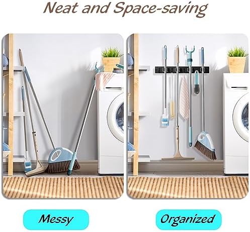 OUTNILI Black Broom Mop Holder Wall Mount 1