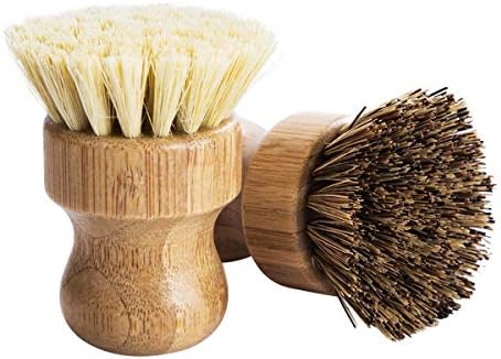 GREENTH PRO Bamboo Round 3 Pack Dish Brush Set