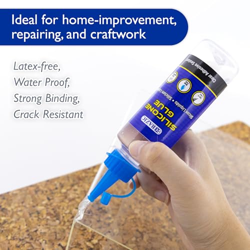 BAZIC Silicone Glue 338 Oz Waterproof Crack Resistant