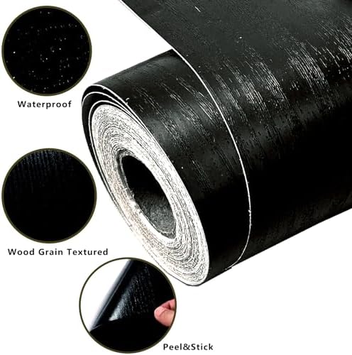 DESOMINOR 32FT Black Waterproof Wallpaper Border