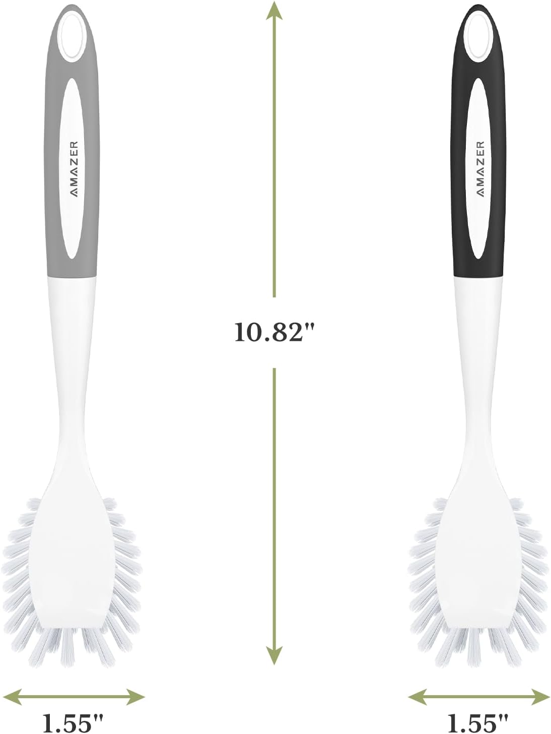 Amazer Dish Brush 2 Pack with Handle and Scrubber