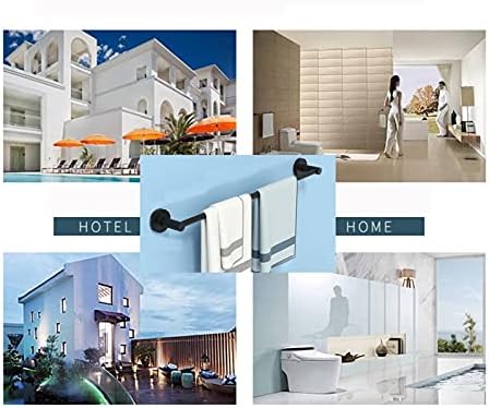 Round Towel Rack Stainless Steel Wall Mounted Black Towel Rod Holder 30Cm 100Cm