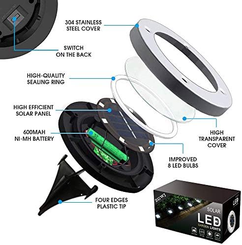 ZGWJ Solar Ground Lights 8 Pack Warm White 1