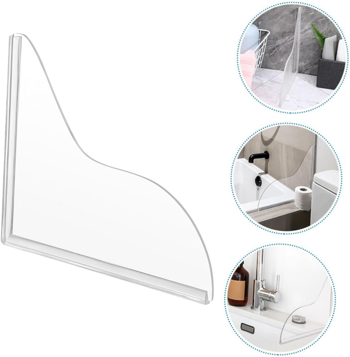 2Pcs Transparent Acrylic Water Barrier for Bathtubs Sinks 1