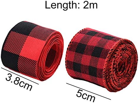 Newrys Christmas Twine Gift Wrap Ribbon 200cm 38cm Plaid Burlap DIY Craft