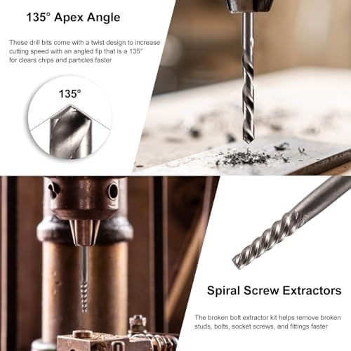 Valkynos 26 Pcs Screw Extractor Set with Left-Hand Drill Bits