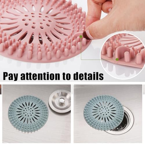 AUKEPO 5PCS Silicone Drain Hair Catcher for Bathtub and Kitchen