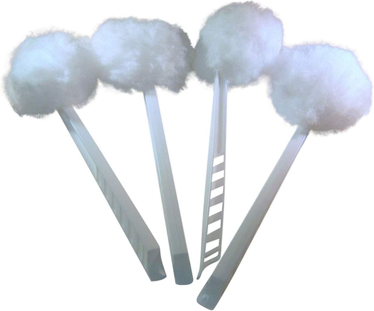 BURIUS REYINL 4-Pack Metal Bowl Brush White