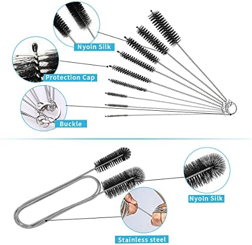 10 Pcs Flexible Drain Brush Set for Kitchen and Aquarium