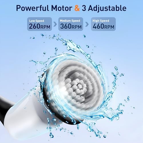 AISMIHO Electric Spin Scrubber with 8 Brush Heads and Voice Prompt