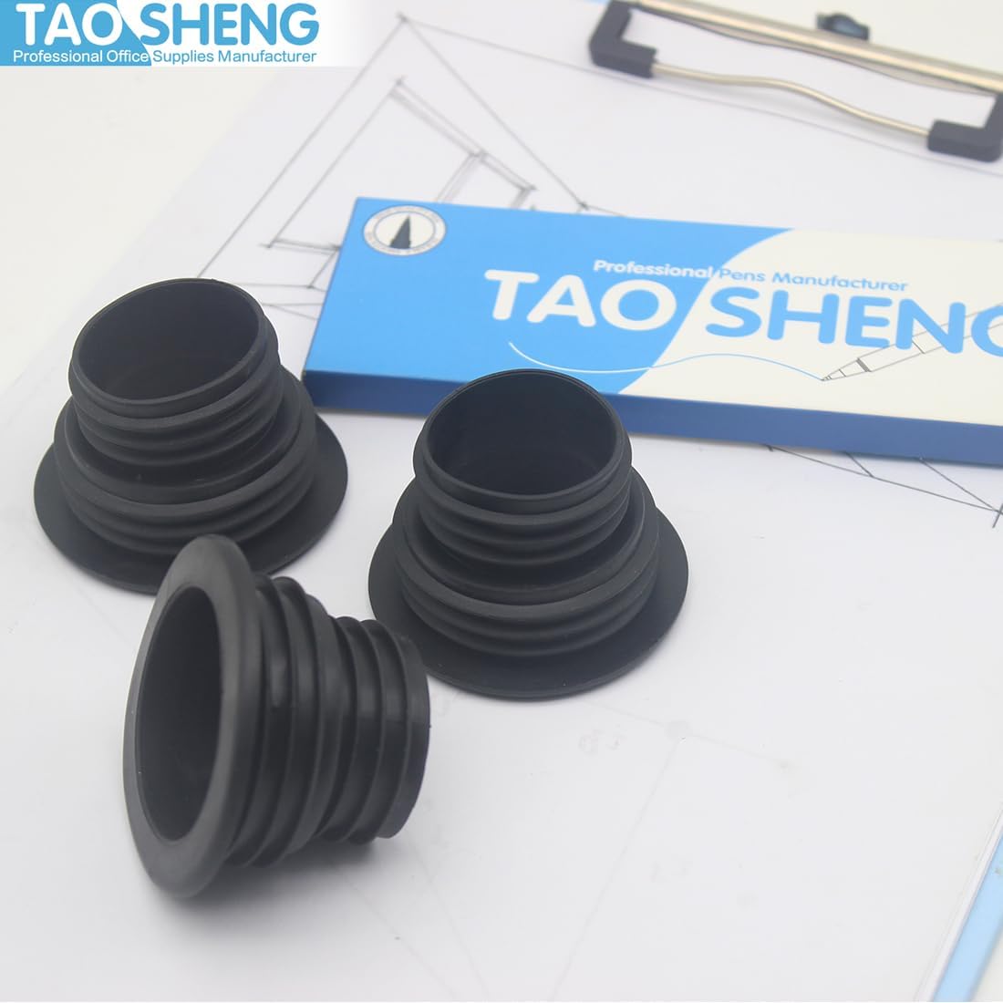 Universal Fit Black Silicone Drain Plug 3 Pack