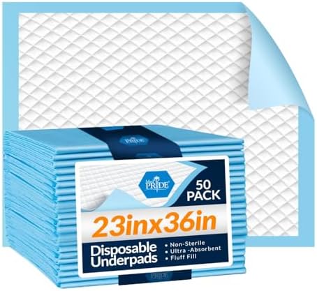 MED PRIDE Disposable Chux Pads 23in x 36in 50 Count BlueWhite