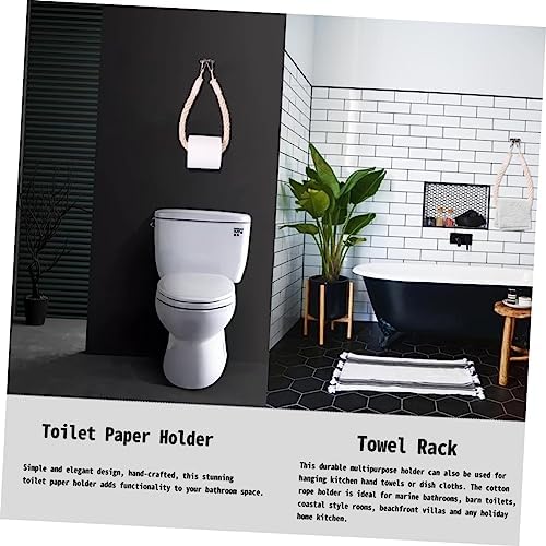 DIYEAH Cotton Linen Rope Towel Holder Wall Mount