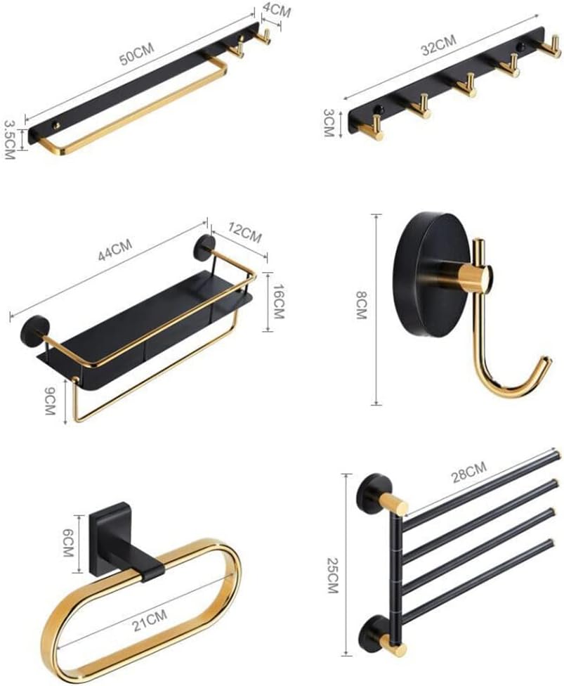 Bathroom Hardware Set with Towel Bar Robe Hook and Toilet Paper Holders