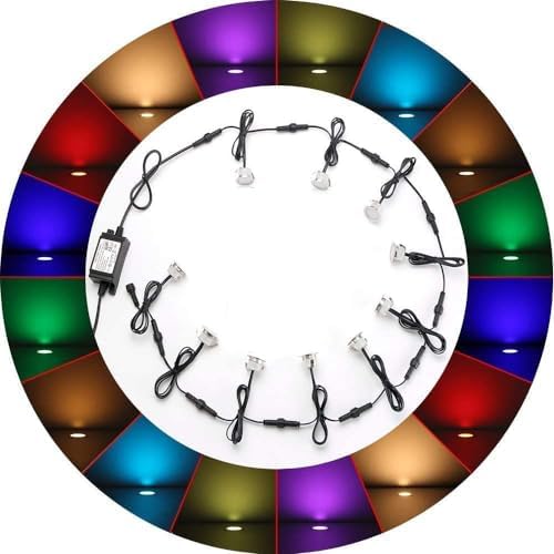 Smart LED Deck Light Kit 10-Pack IP67 Waterproof RGB