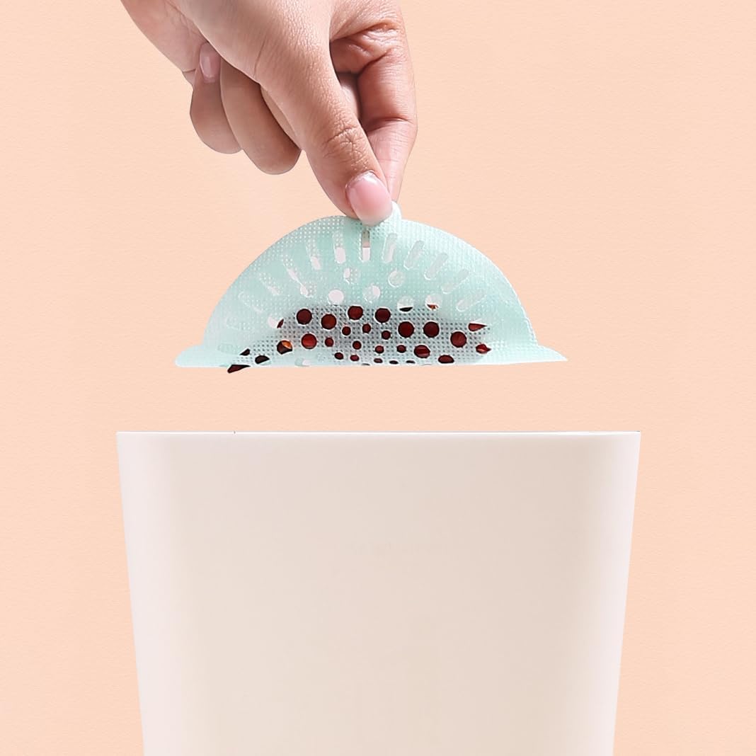 30 Pcs Disposable Hair Catcher for Bathroom Drain