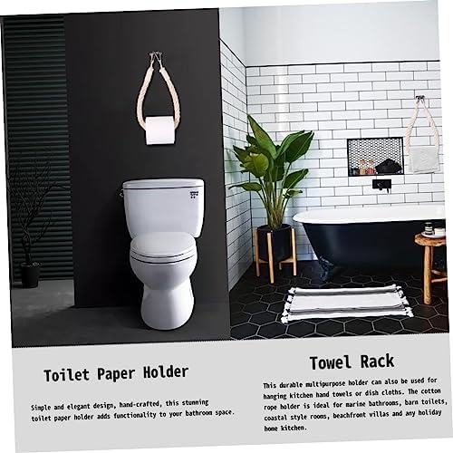 Nautical Rope Toilet Paper Holder with Metal Accessory