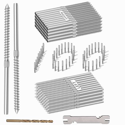RECTOO 100Pack 18 Swage Lag Screws with Wrench for Cable Railings