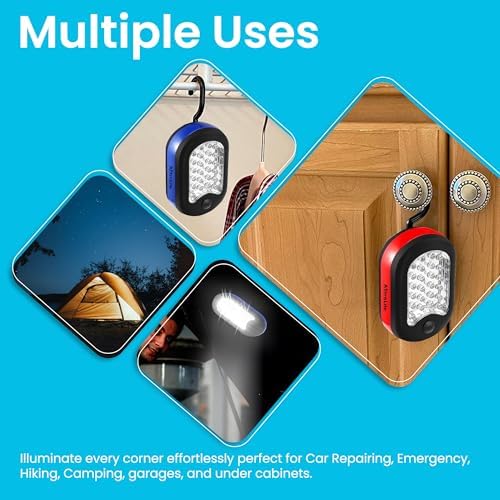 AlltroLite 3-Pack LED Work Light - Portable Magnetic with Rotatable Hook