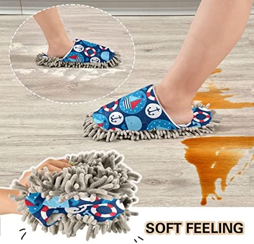 DOMIKING Mop House Slippers for Floor Cleaning