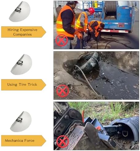 FEIMIRE 10 Culvert Cleaning Tool with 80 Angle and Duct Tape Fix