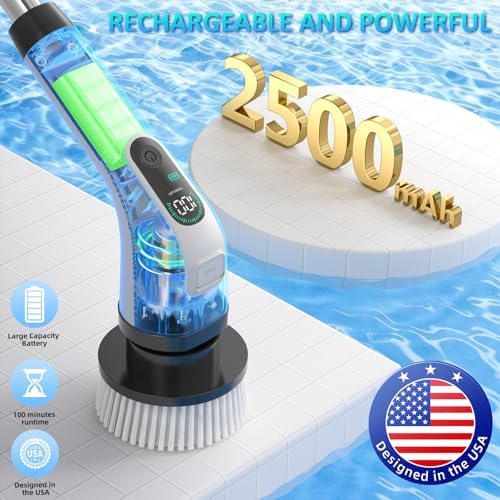 Yesayce Electric Spin Scrubber with 7 Brush Heads and 3 Crevice Brushes