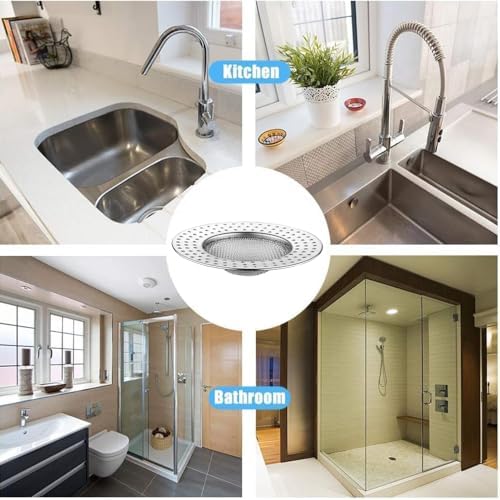 4Every Bathtub Hair Catcher 4PCS Stainless Steel Drain Protector