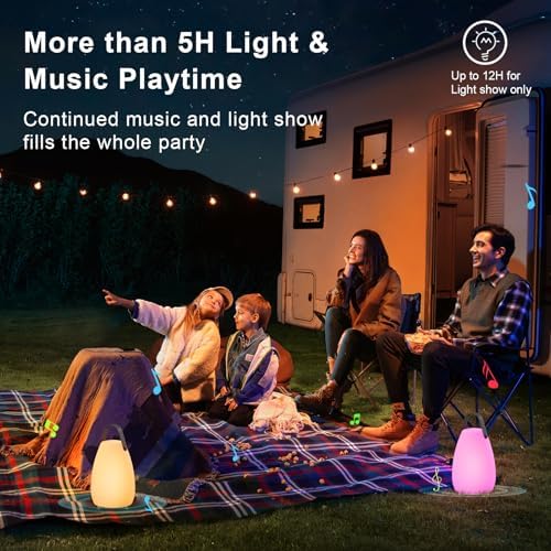 uuffoo Bluetooth Speaker Table Lamp with RGB Lights 2 Pack
