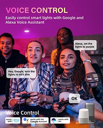 12 Pack Smart LED Recessed Lighting 4 Inch with APP Control