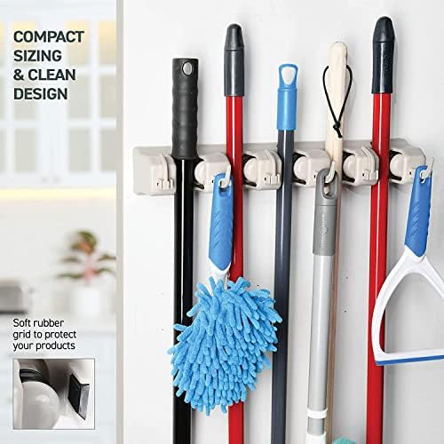 HOME IT Mop and Broom Holder Wall Mount 2 Pack