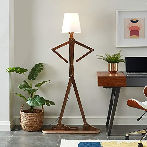HROOME Cool Teak Floor Lamp with LED Bulb 1