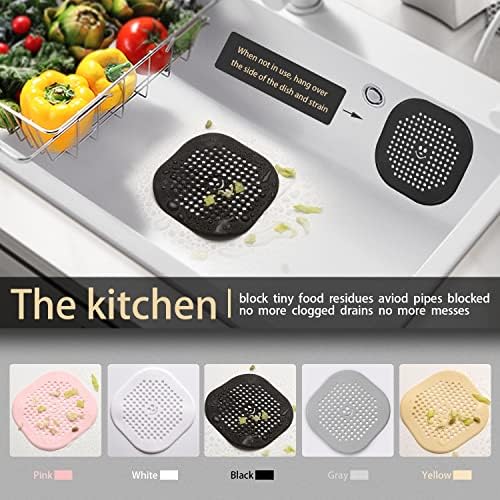 2 Pack Drain Cover Hair Catcher Deep Grey Bath Accessory
