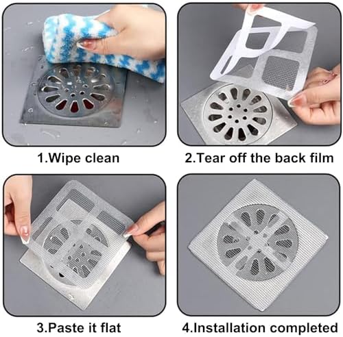 60PCS Hair Catcher Drain Sticker for Bathroom Kitchen