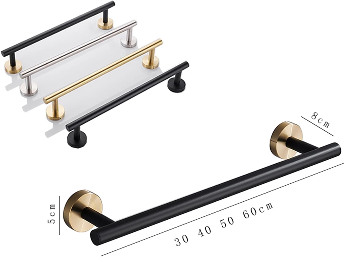 TiStm Towel Rack 30Cm-60Cm Stainless Steel Brushed Finish