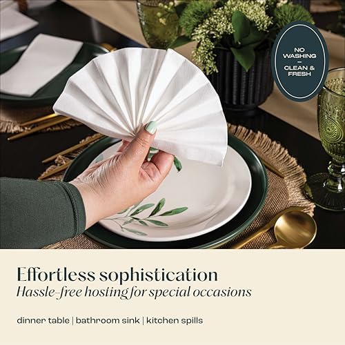 200-Pack Disposable Linen-Feel Guest Towels