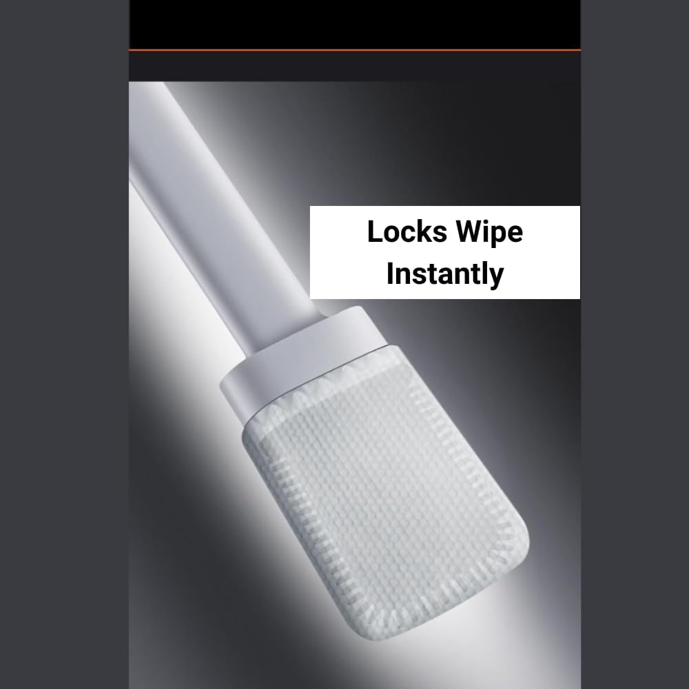 CBUCKS Toilet Brush with Silicone Head and Wet Wipe Holder