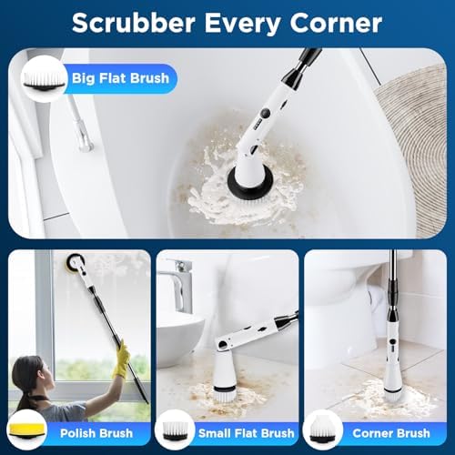 Swtroom Electric Spin Scrubber with 4 Brush Heads