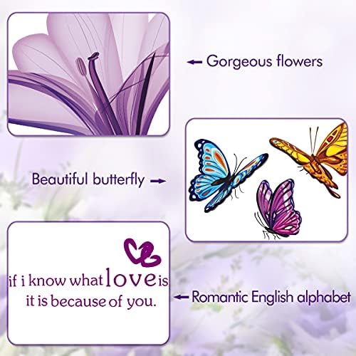 LiveGallery Lily Flower Wall Decals Purple