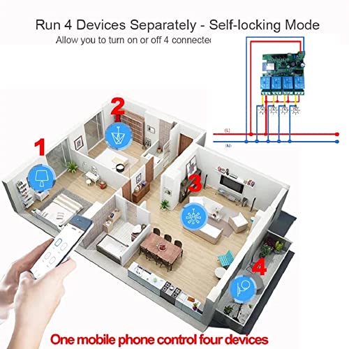 MHCOZY 4 Channel Smart WiFi Relay Switch Module