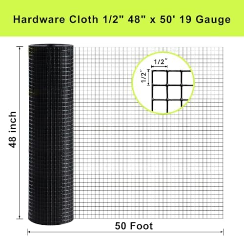 LAN JIA Black Hardware Cloth 48 x 50 12 Inch Mesh 19 Gauge
